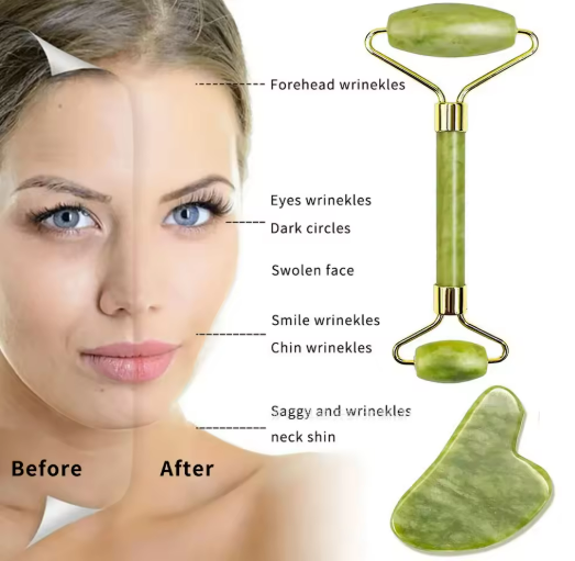 Roller & Gua Sha Facial Massage Set