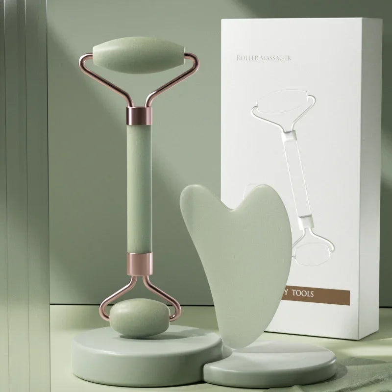 Face Lift Sculpting Set – Jade Roller + Gua Sha for Instant Glow