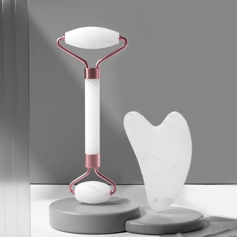 Face Lift Sculpting Set – Jade Roller + Gua Sha for Instant Glow