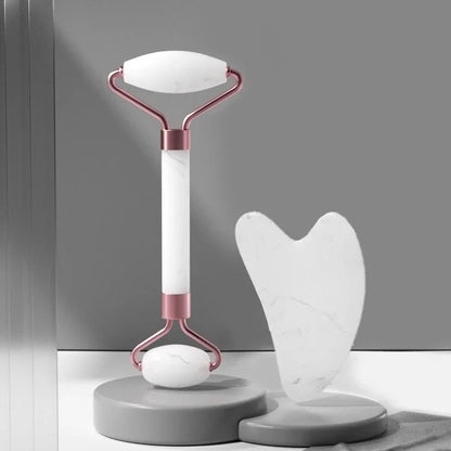 Face Lift Sculpting Set – Jade Roller + Gua Sha for Instant Glow