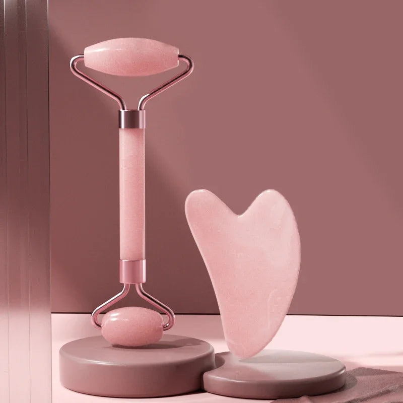 Face Lift Sculpting Set – Jade Roller + Gua Sha for Instant Glow